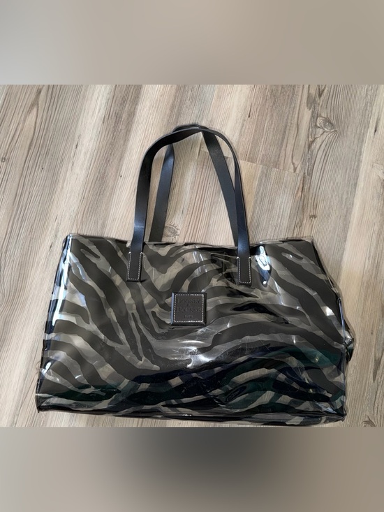 Dooney & Bourke Handbags - Dooney & Bourke Transparent Tote Bag Zebra Print Clear Black Leather Straps
